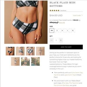 ISO Albion Fit black plaid midi bottoms